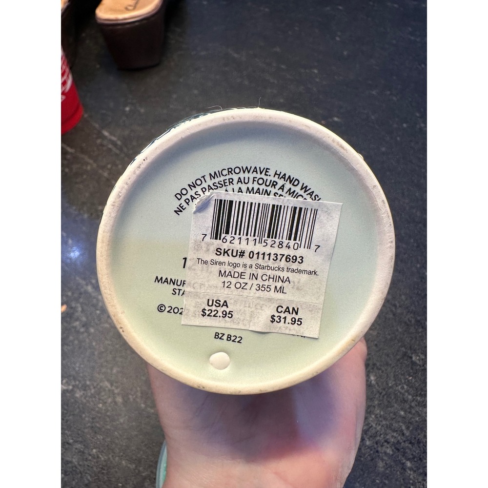 Starbucks 2022 Siren Mermaid Iridescent Ceramic Travel Tumbler Mug 12oz  Lid NEW - Picture 8 of 11